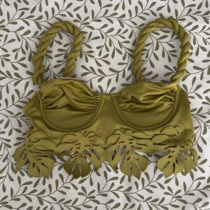 Bahía María for Anthropologie Olive Green Bikini Top